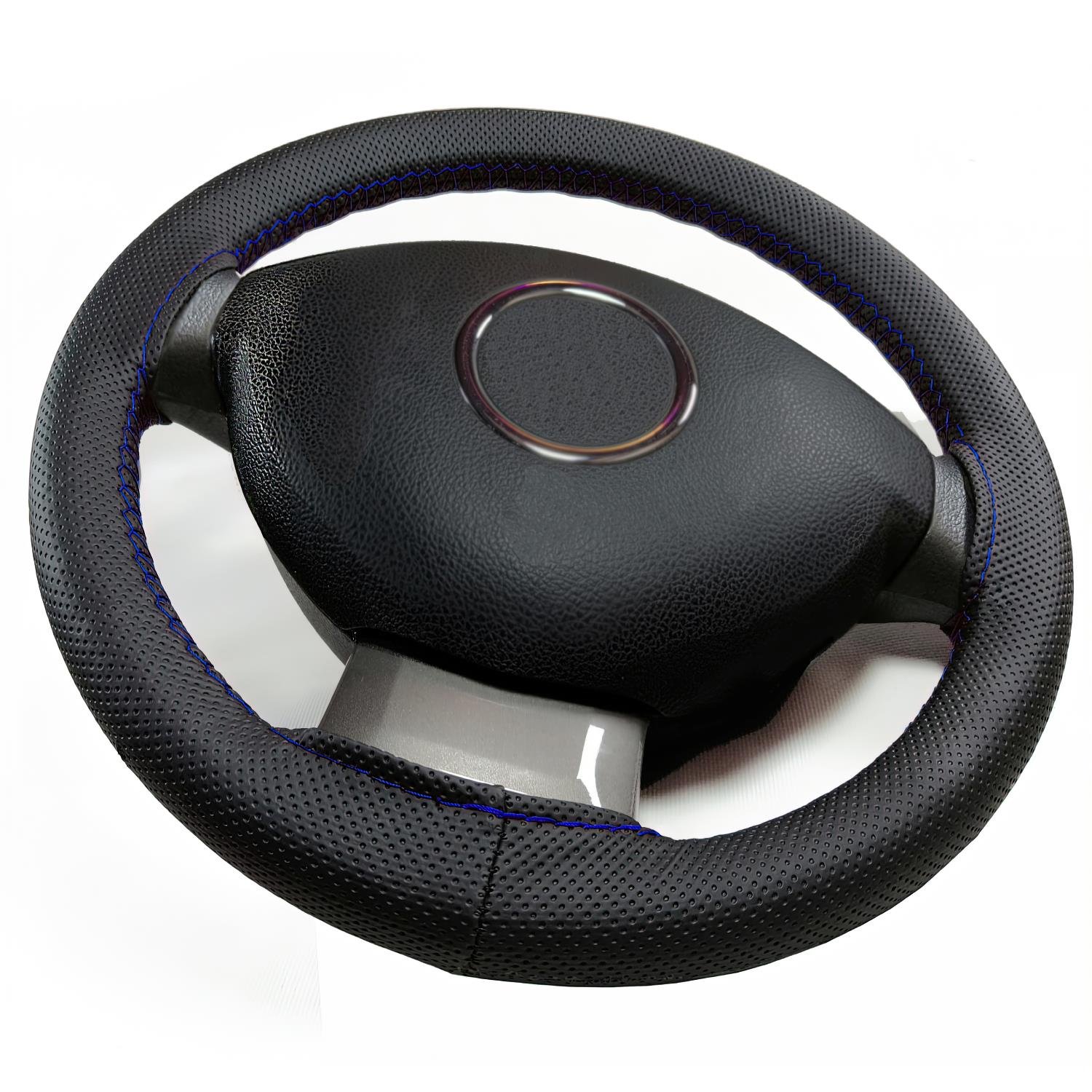 Wentt Noktalı Siyah Deri Mavi Dikiş Direksiyon Kılıfı