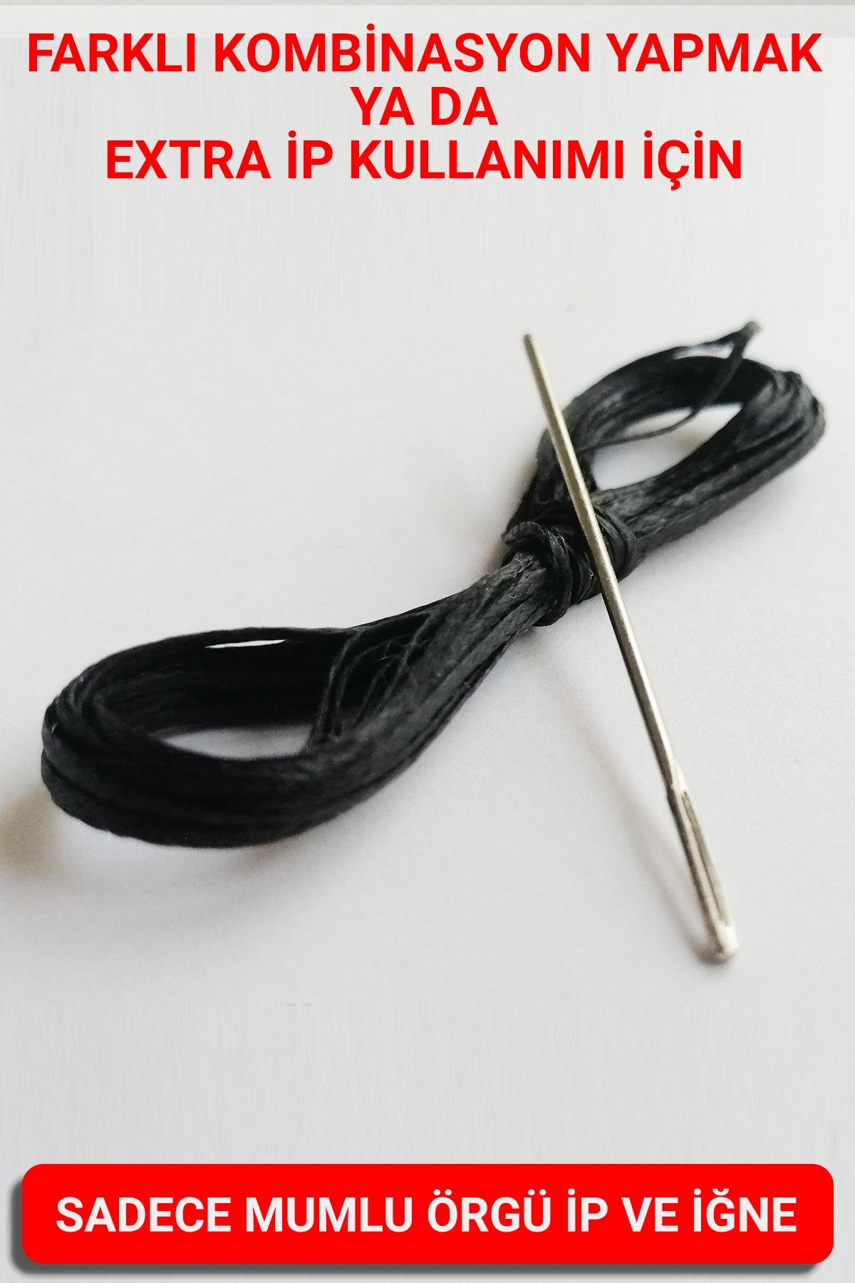 Direksiyon Kılıfı Dikmek İçin Extra Mumlu İp-İğne 3 Metre Siyah
