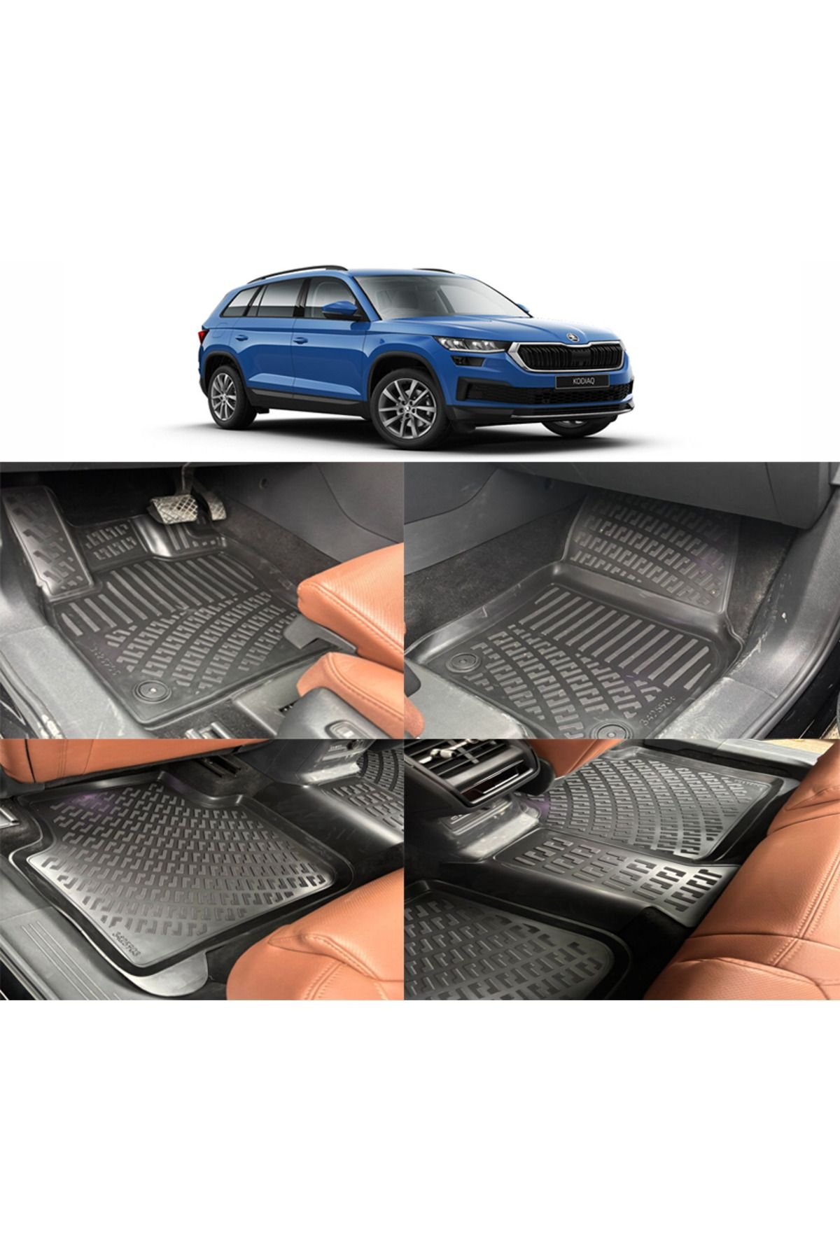 Skoda Kodiaq 2024 Sonrası 3d Havuzlu Paspas Siyah