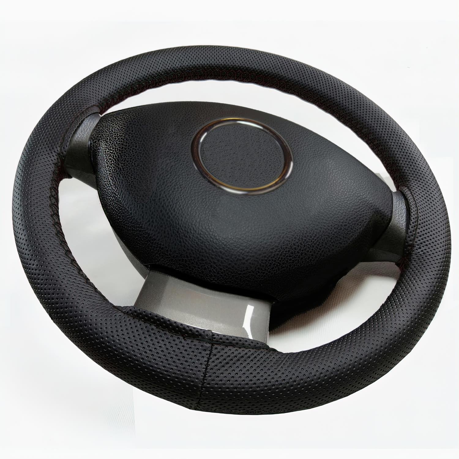 Wentt Noktalı Siyah Deri Siyah Dikiş Direksiyon Kılıfı